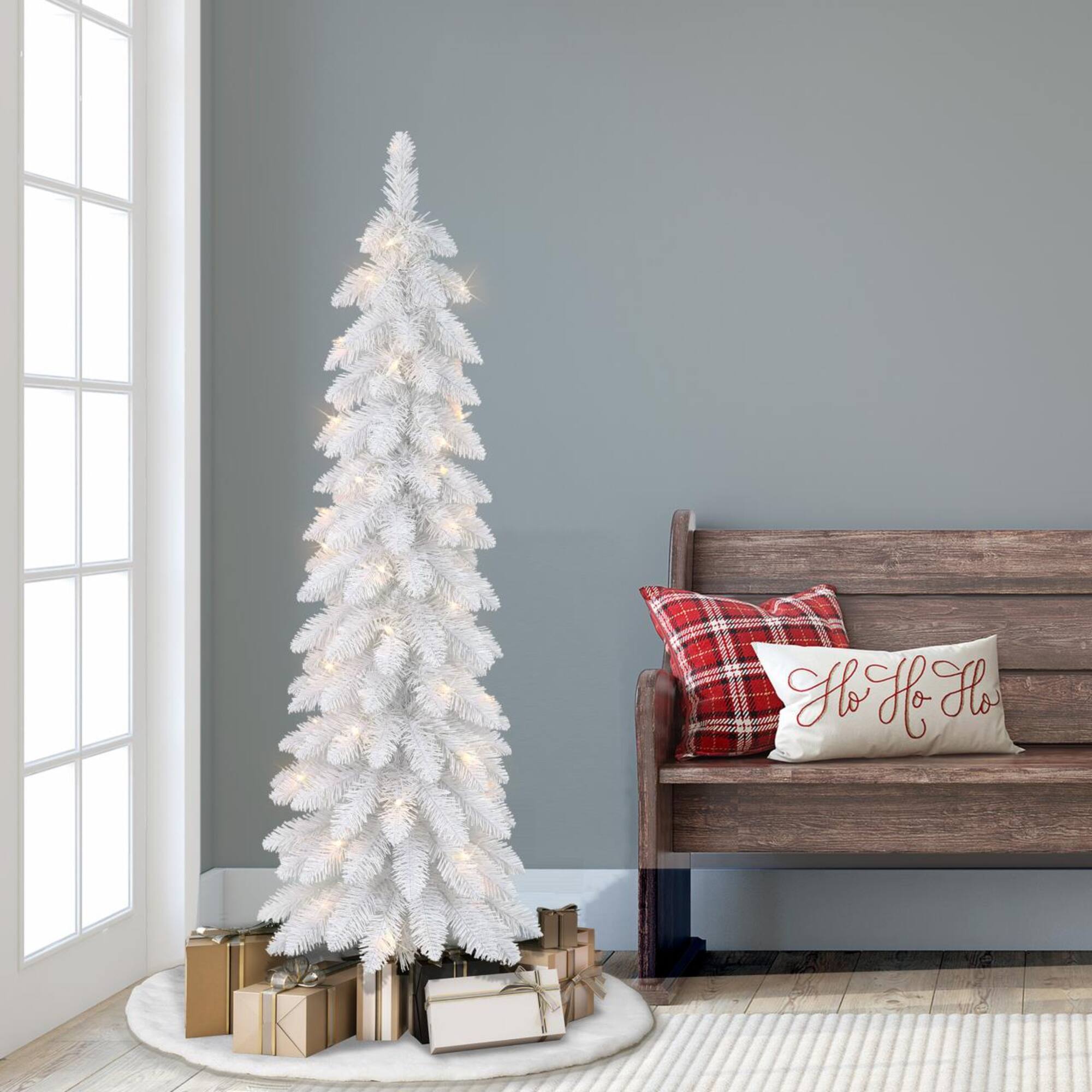 4ft. Pre-Lit Artificial Alpine Pencil Tree